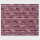 ブルガンディレッドピンクローズ金ゴールドストライプグリッター ラッピングペーパー (フラット)