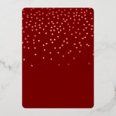 ブルガンディレッドフォールリングハートブライダルシャワー 箔招待状 (裏面)