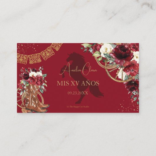 ブルガンディレッドフローラシャーロキンセニェラ披露宴 エンクロージャーカード (裏面)