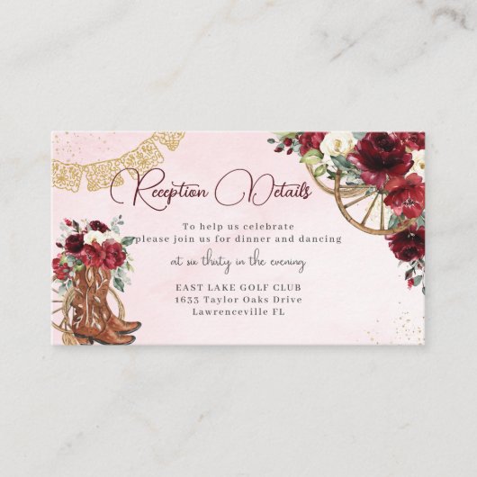 ブルガンディレッドフローラシャーロキンセニェラ披露宴 エンクロージャーカード (正面)