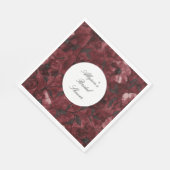 ブルガンディレッドフローラブライダルシャワー スタンダードランチョンナプキン (角)