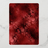 ブルガンディレッドフローラブライダルシャワー 箔招待状 (裏面)