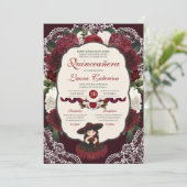 ブルガンディレッドフローラレースチャロキンセアニェラ 招待状 (スタンド正面)