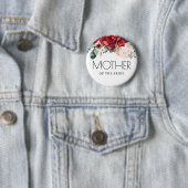 ブルガンディレッドフローラ秋の結婚式 缶バッジ (インサイチュ)