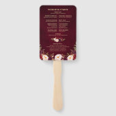 ブルガンディレッドフローラ素朴バーラップ結婚式 プログラム ハンドファン (裏面)