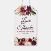 ブルガンディレッドフローラ素朴ボホギフトラベル ギフトタグ (正面)