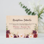 ブルガンディレッドフローラ素朴ボホ披露宴 招待状 (スタンド正面)