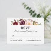 ブルガンディレッドフローラ素朴ボホRSVP 出欠カード (スタンド正面)