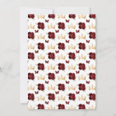 ブルガンディレッドブラウンヘアプリンセスSweet sixteen 招待状 (裏面)