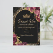 ブルガンディレッドブラック金ゴールドグリッターフローラキンセアニェラ サンキューカード (スタンド正面)