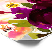 ブルガンディレッドボホフローラウォーター結婚カラー ポスター (角)