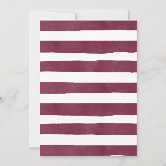 ブルガンディレッドマルサラフローラブライダルシャワー 招待状 (裏面)