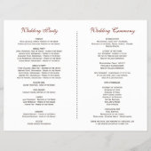 ブルガンディレッドマルサラフローラ結婚式 プログラム チラシ (裏面)