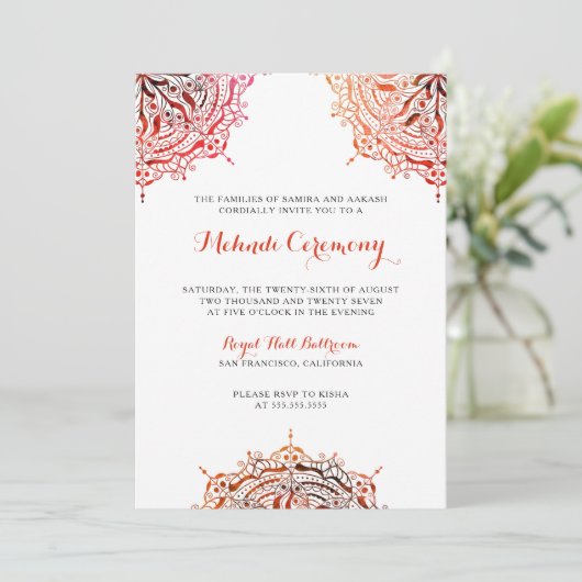 ブルガンディレッドメンディセレモニー招待状 招待状 (スタンド正面)