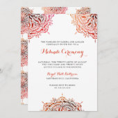 ブルガンディレッドメンディセレモニー招待状 招待状 (正面/裏面)