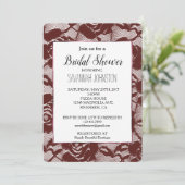 ブルガンディレッドレースフローラブライダルシャワー 招待状 (スタンド正面)