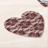 ブルガンディレッドレースフローラ ペーパーコースター (アングル)