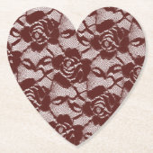 ブルガンディレッドレースフローラ ペーパーコースター (正面)