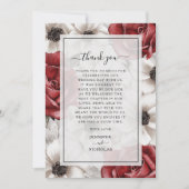 ブルガンディレッドローズ結婚フローラサンキューカード サンキューカード (正面)