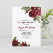 ブルガンディレッドローゼスフローラキンセアニェラ招待状 招待状 (スタンド正面)