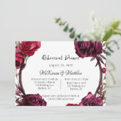 ブルガンディレッドローゼスリースリハーサルディナー 招待状 (スタンド正面)