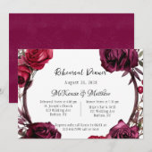 ブルガンディレッドローゼスリースリハーサルディナー 招待状 (正面/裏面)