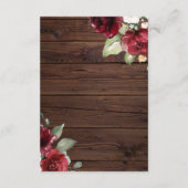 ブルガンディレッドローゼズ素朴ウッド披露宴 エンクロージャーカード (裏面)