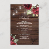 ブルガンディレッドローゼズ素朴ウッド詳細 エンクロージャーカード (正面)