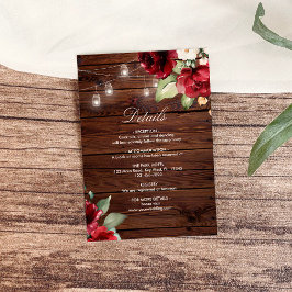 ブルガンディレッドローゼズ素朴ウッド詳細 エンクロージャーカード