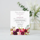 ブルガンディレッドワインフローラ予算結婚式招待状 (スタンド正面)