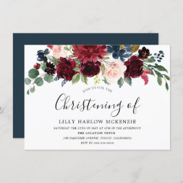 ブルガンディレッドワインモダン《キリスト教》洗礼式や命名式招待状 招待状