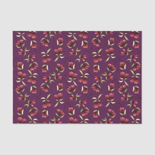 ブルガンディレッド赤面ピンクボ素朴ヘミアンフローラ 薄葉紙 (正面)