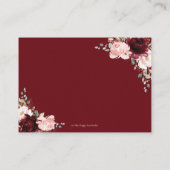 ブルガンディレッド赤面ピンク結婚フローラズ詳細 エンクロージャーカード (裏面)