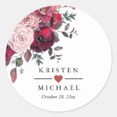 ブルガンディレッド赤面フローラ結婚リース ラウンドシール (正面)