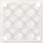 ブルガンディレッド赤面フローラ ガラスコースター (裏面)