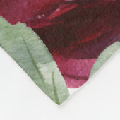 ブルガンディレッド赤面フローラ フリースブランケット (角)