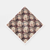 ブルガンディレッド赤面結婚フローラ スタンダードランチョンナプキン (角)