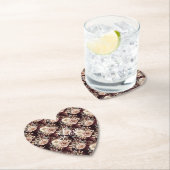 ブルガンディレッド赤面結婚フローラ ペーパーコースター (インサイチュ)