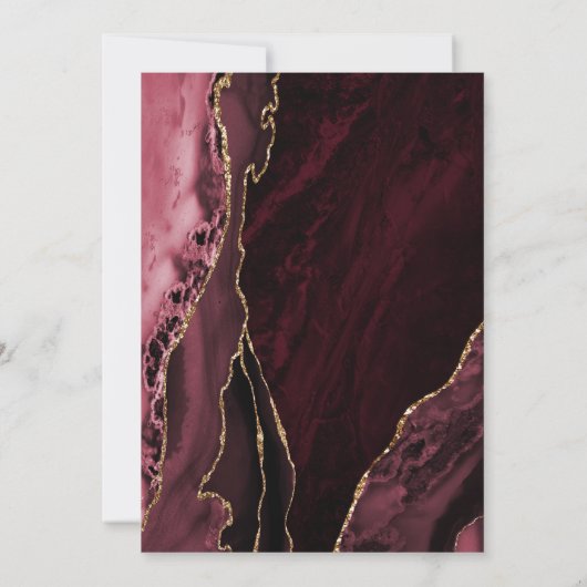 ブルガンディレッド金ゴールドアゲート18誕生日 招待状 (裏面)