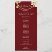 ブルガンディレッド金ゴールドフローライベント結婚式 プログラム1 プログラム (裏面)