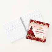 ブルガンディレッド金ゴールドフローラキンセアニラゲストブック ノートブック (内部)