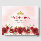 ブルガンディレッド金ゴールドフローラプリンセスキンセアニラ ゲストブック (裏面)