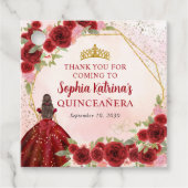 ブルガンディレッド金ゴールドフローラプリンセスティアラありがとう フェイバータグ (正面)