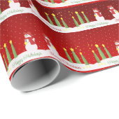 ブルガンディレッド雪だるま ラッピングペーパー (ロールコーナー)