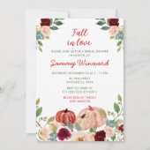 ブルガンディレッド&赤面カボチャブライダルシャワー 招待状 (正面)