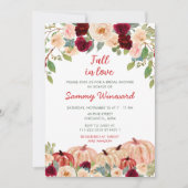 ブルガンディレッド&赤面カボチャブライダルシャワー 招待状 (正面)