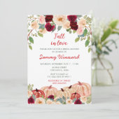 ブルガンディレッド&赤面カボチャブライダルシャワー 招待状 (スタンド正面)