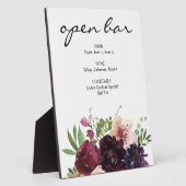 ブルガンディレッド&赤面ピンクフローラバーサインイーゼル フォトプラーク (側面)