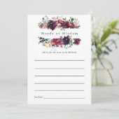 ブルガンディワインカラーフローラブライダルシャワー アドバイスカード (スタンド正面)