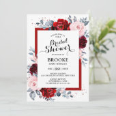 ブルガンディワインダスティーブルー石板ブライダルシャワー 招待状 (スタンド正面)